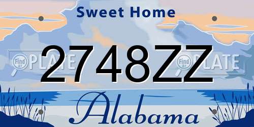 2748ZZ Alabama License Plate