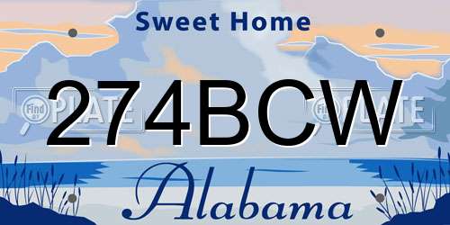 274BCW Alabama License Plate