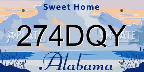274DQY Alabama License Plate