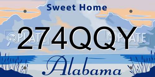 274QQY Alabama License Plate