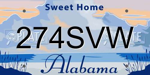 274SVW Alabama License Plate