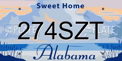 274SZT Alabama License Plate