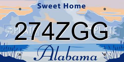 274ZGG Alabama License Plate