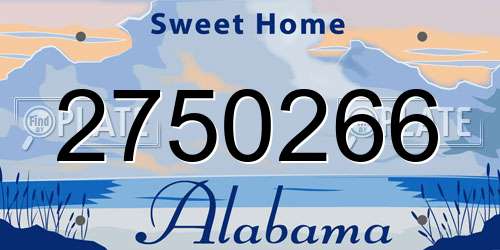 2750266 Alabama License Plate