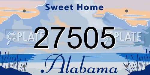 27505 Alabama License Plate