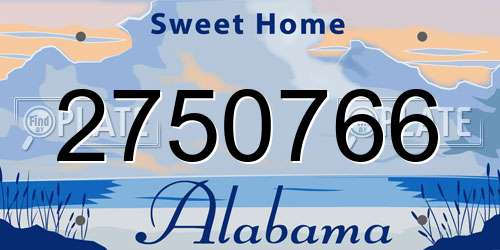 2750766 Alabama License Plate
