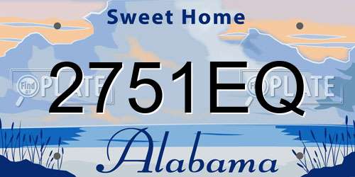 2751EQ Alabama License Plate