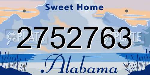 2752763 Alabama License Plate