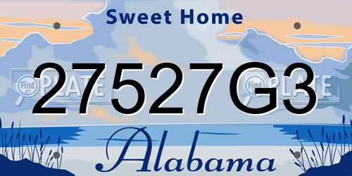 27527G3 Alabama License Plate