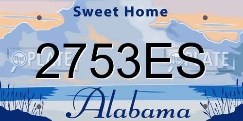 2753ES Alabama License Plate
