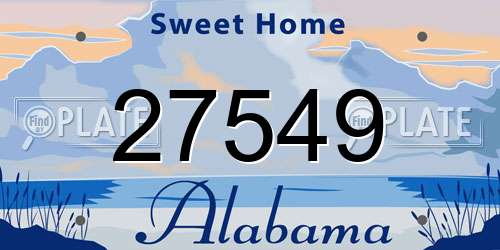 27549 Alabama License Plate