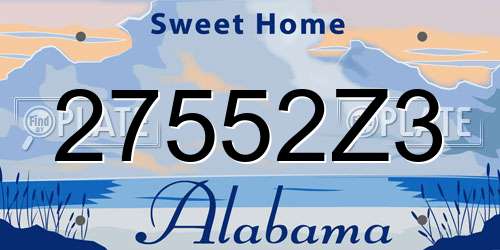 27552Z3 Alabama License Plate