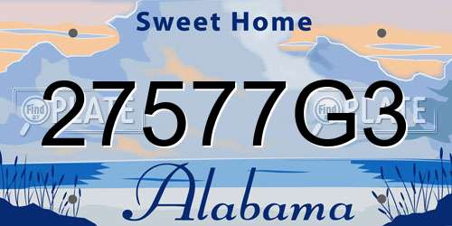 27577G3 Alabama License Plate