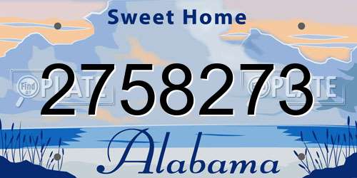 2758273 Alabama License Plate