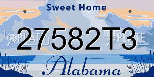 27582T3 Alabama License Plate