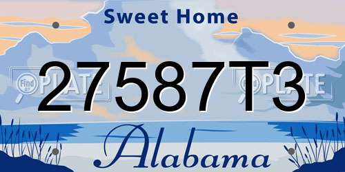 27587T3 Alabama License Plate
