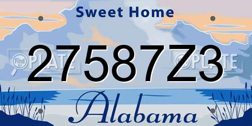27587Z3 Alabama License Plate