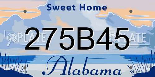 275B45 Alabama License Plate
