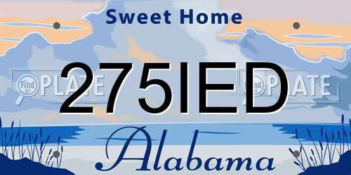 275IED Alabama License Plate