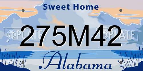 275M42 Alabama License Plate