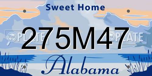 275M47 Alabama License Plate
