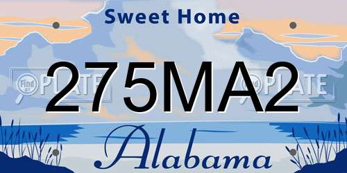 275MA2 Alabama License Plate