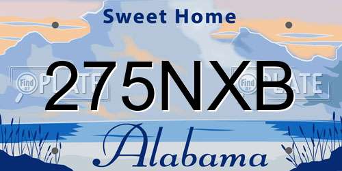 275NXB Alabama License Plate
