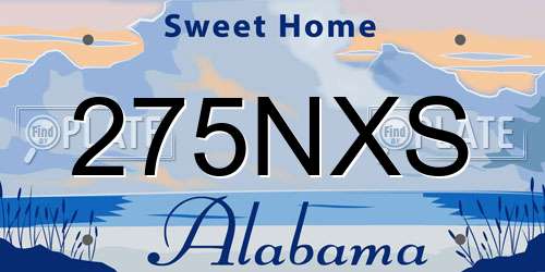 275NXS Alabama License Plate