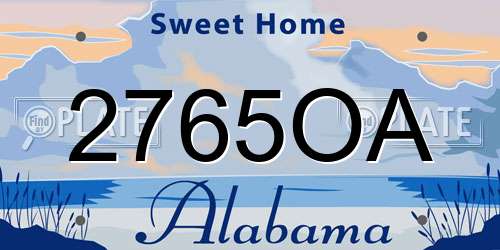 2765OA Alabama License Plate