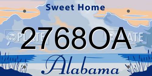 2768OA Alabama License Plate