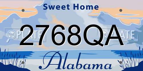 2768QA Alabama License Plate