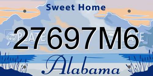 27697M6 Alabama License Plate
