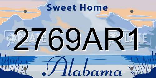 2769AR1 Alabama License Plate