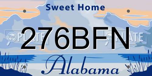 276BFN Alabama License Plate