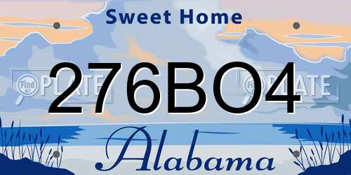 276BO4 Alabama License Plate