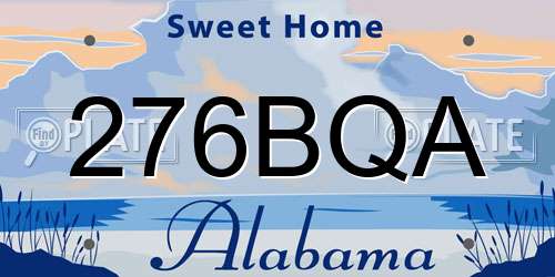 276BQA Alabama License Plate