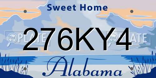 276KY4 Alabama License Plate