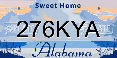 276KYA Alabama License Plate