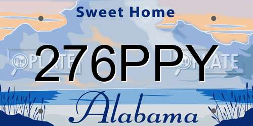 276PPY Alabama License Plate