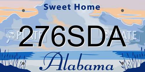 276SDA Alabama License Plate