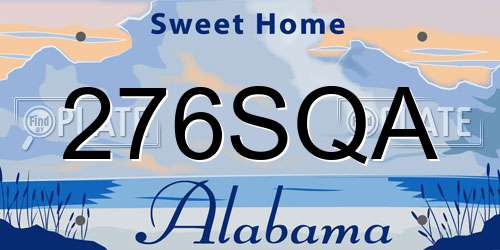276SQA Alabama License Plate
