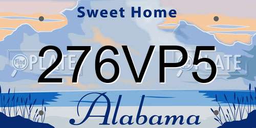 276VP5 Alabama License Plate