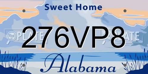276VP8 Alabama License Plate