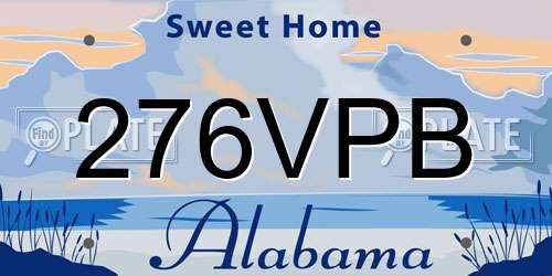 276VPB Alabama License Plate