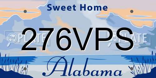 276VPS Alabama License Plate