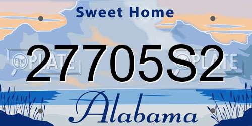 27705S2 Alabama License Plate
