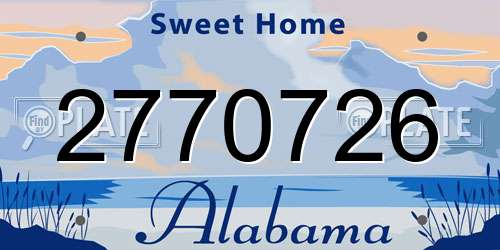 2770726 Alabama License Plate