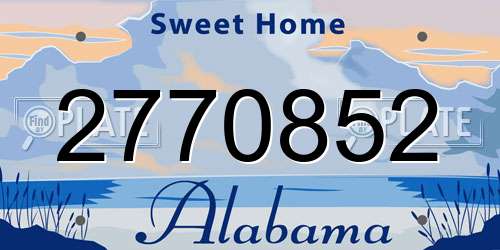 2770852 Alabama License Plate