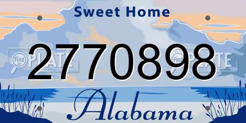 2770898 Alabama License Plate