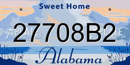 27708B2 Alabama License Plate